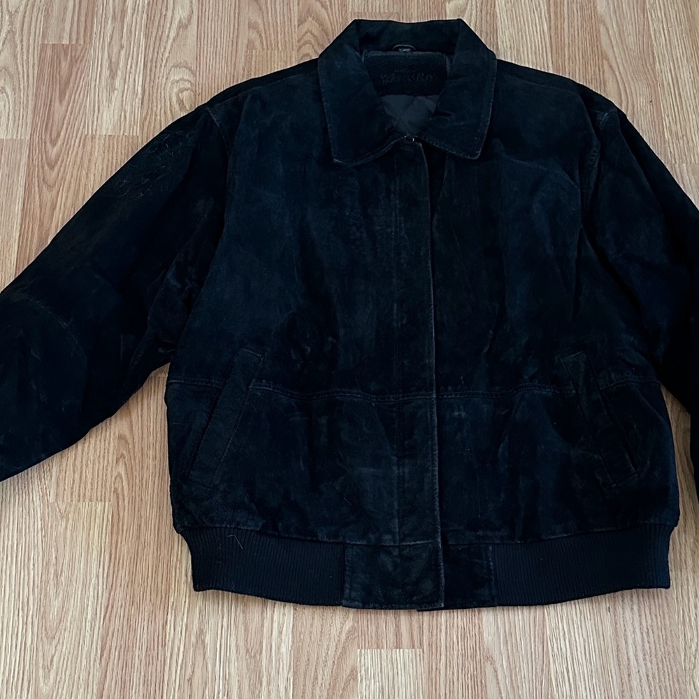 St. John's Bay Black Suede 100% Leather Jacket